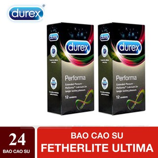 [ MỎNG HƠN – NHIỀU GAI HƠN ] Bộ 2 hộp 24 Chiếc - Bao cao su Durex Performa mỏng hơn