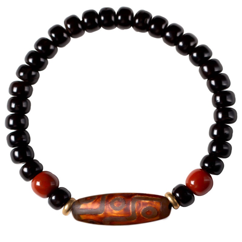 Vòng Tay Chuỗi Hạt Ba Mắt Tự Nhiên Zhiku Tây Tạng Dzi Cho Nam Và Nữ