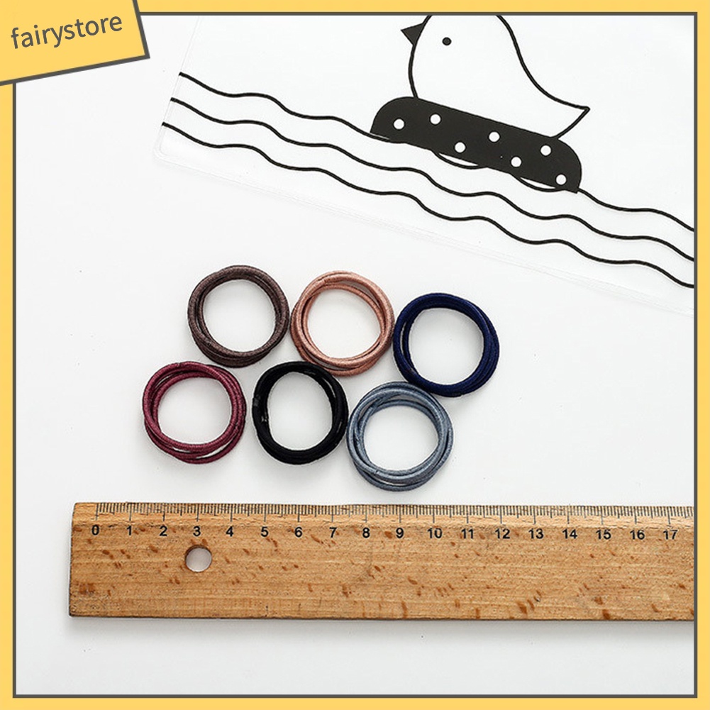 Set 100 Dây Buộc Tóc Co Giãn Màu Trơn Tiện Dụng Cho Nữ