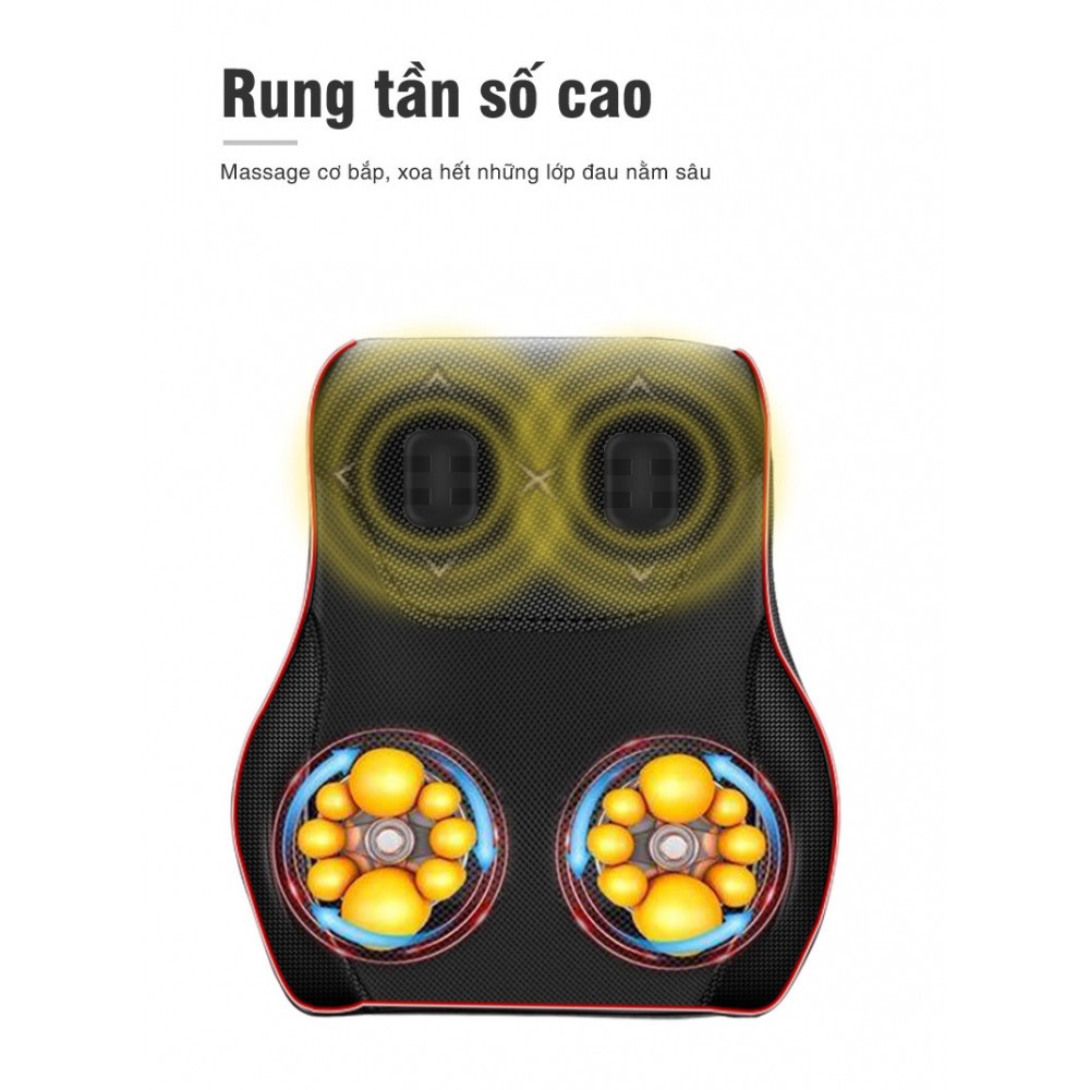 Gối Massage Lưng Hồng Ngoại BEAME BM-L16, Gối Massage Lưng Cổ Vai Gáy, Gối Mát Xa 16 Bi Trị Liệu