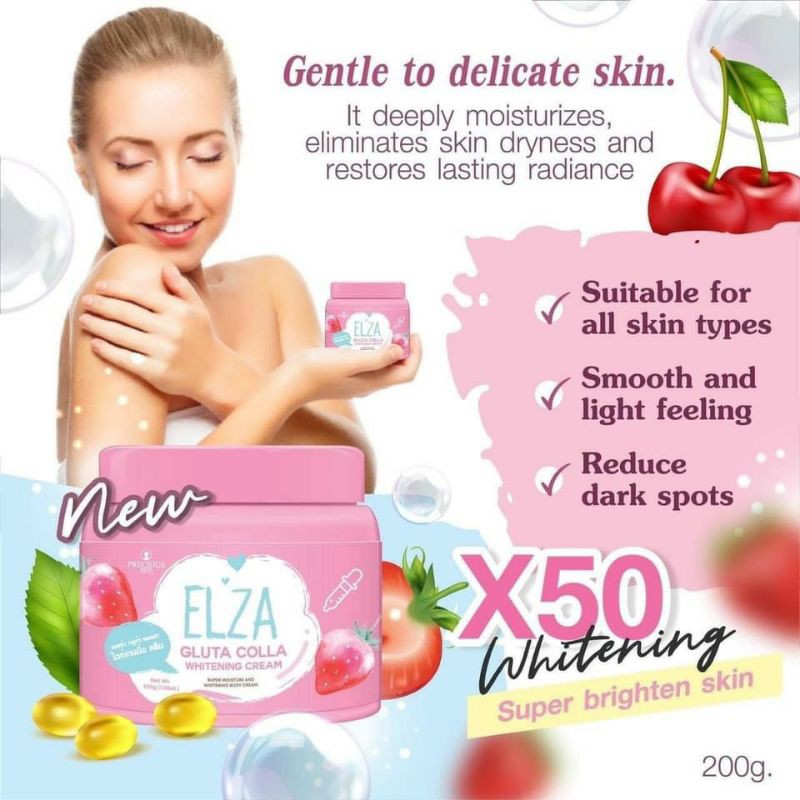 Kem dưỡng trắng da ELZA Gluta Colla từ trái cây