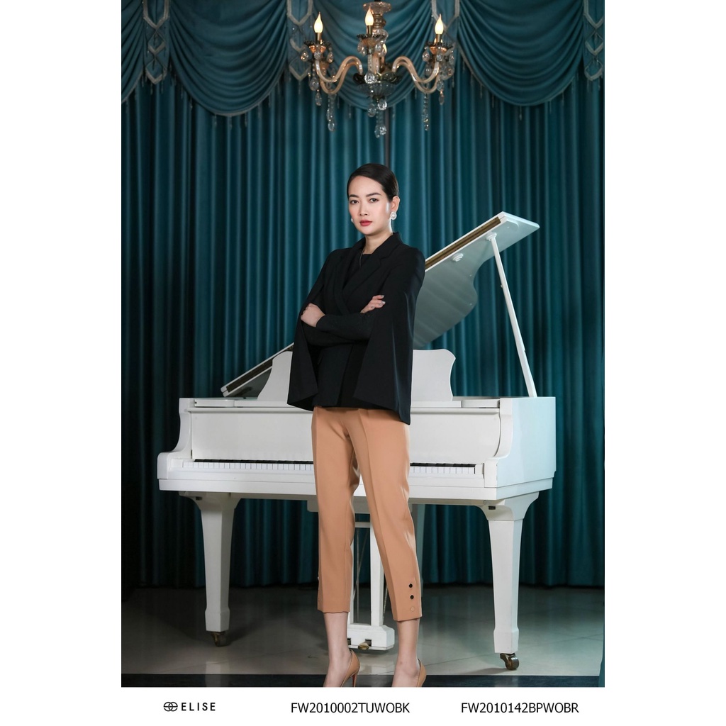 Áo vest đen túi ốp thiết kế Elise FW2010002TUWOBK