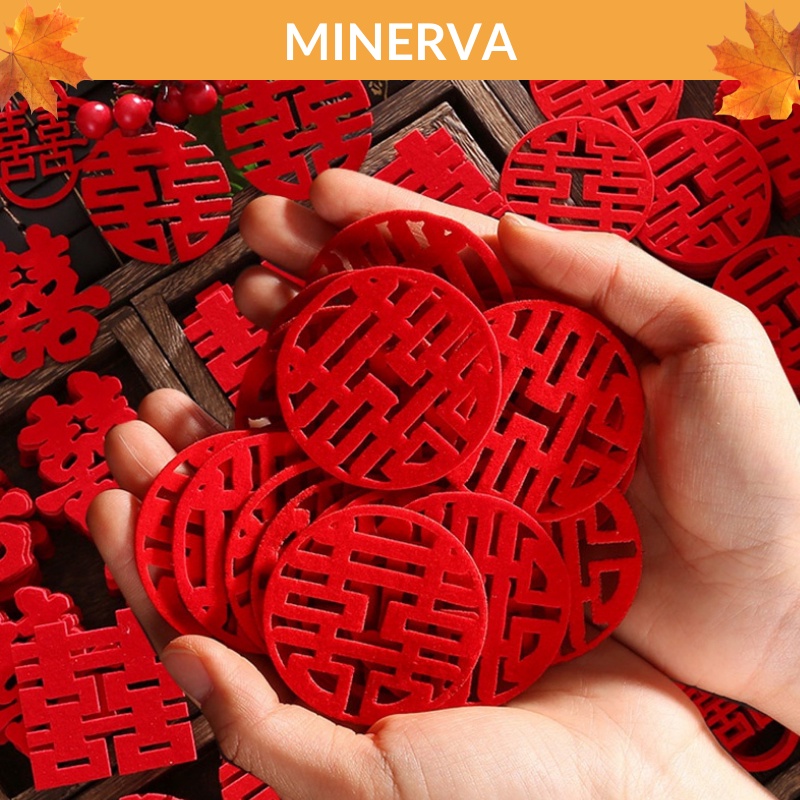 Chữ song hỷ mini bằng vải nỉ trang trí tiệc cưới nhiều mẫu đa dạng