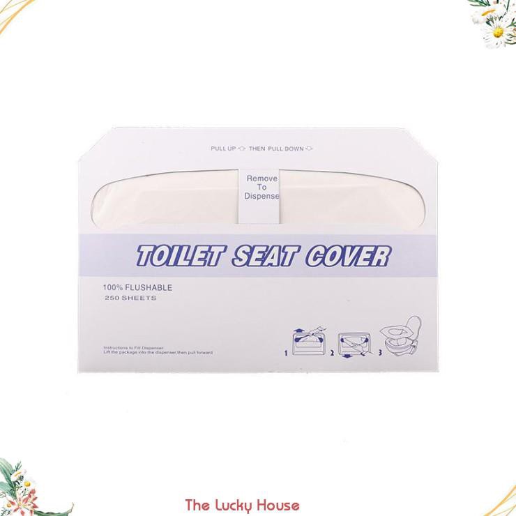 Sét 250 miếng giấy lót bồn cầu giữ vệ sinh cá nhân khi sử dụng nhà vệ sinh chung