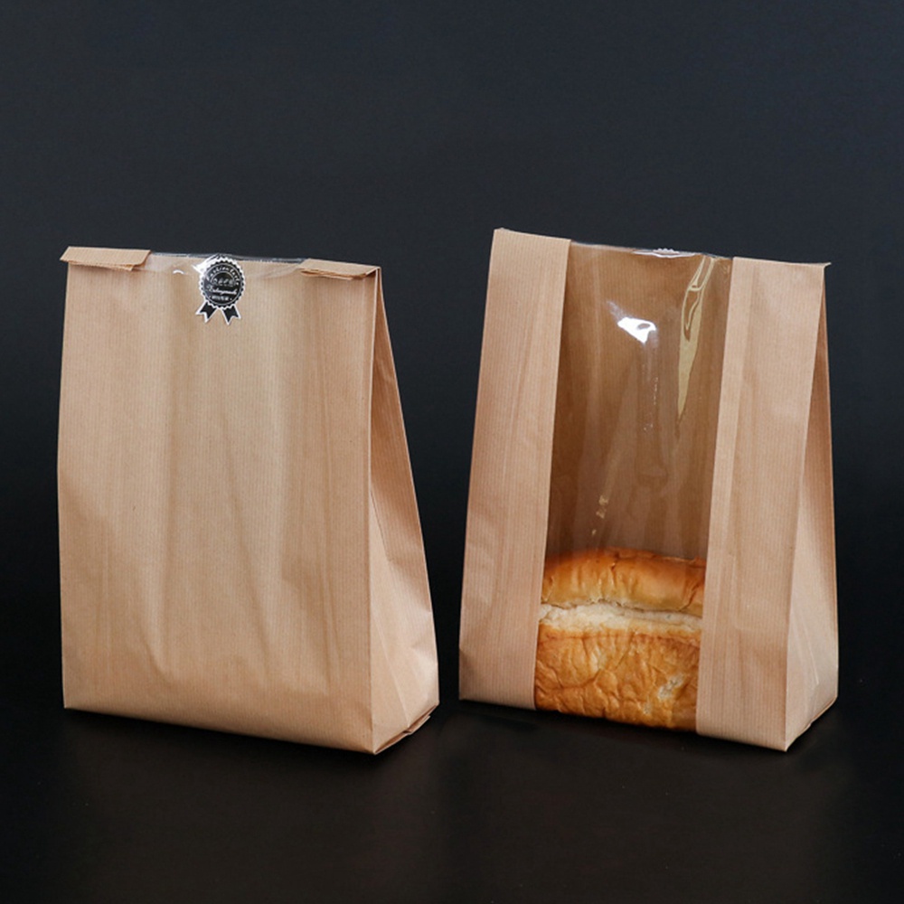 YIYU Túi giấy kraft đựng bánh mì/thực phẩm 1 ngăn tiện dụng