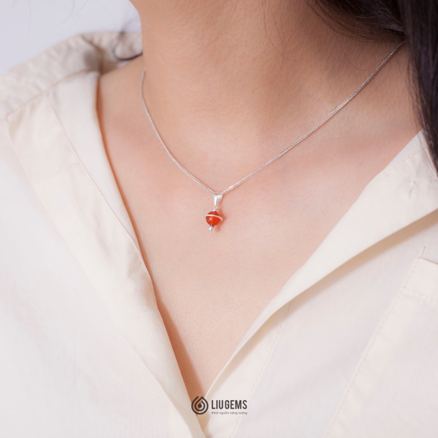 Dây Chuyền Cung Hoàng Đạo Bạc Nữ Liugems Mix Đá Phong Thuỷ Tự Nhiên DC09