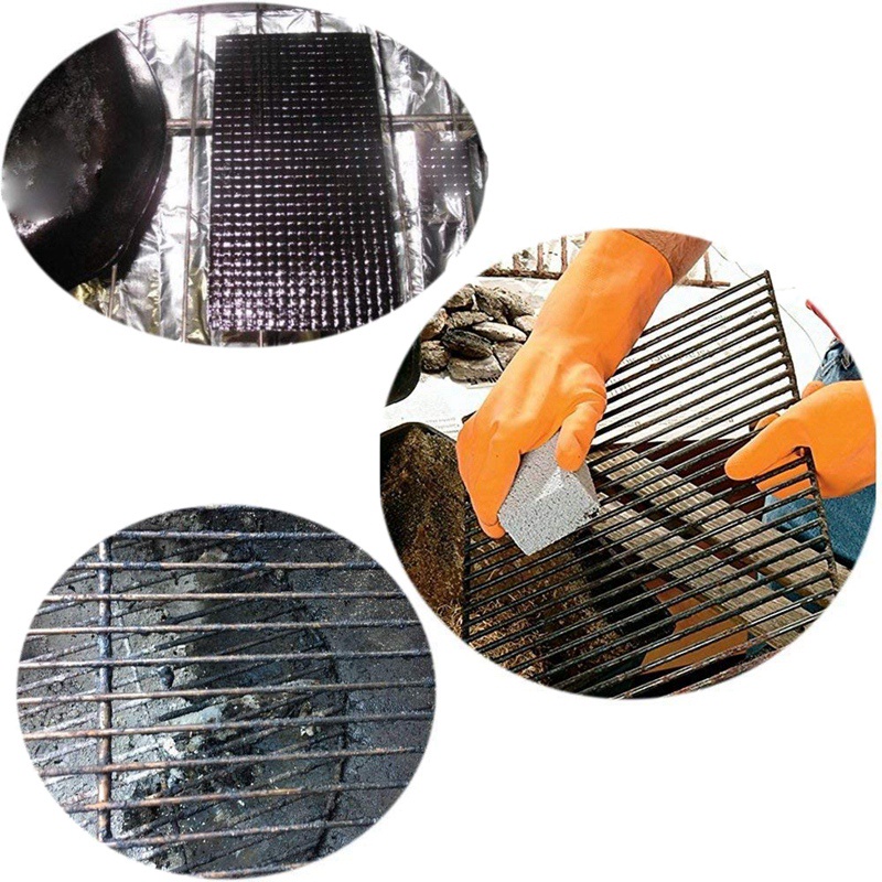 Set 4 Khối Gạch Làm Sạch Vỉ Nướng BBQ Loại Bỏ Vết Bẩn