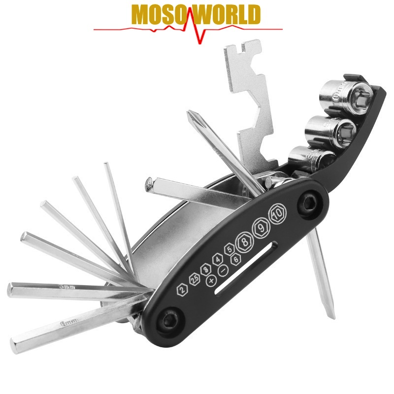 Set dụng cụ sửa chữa xe đạp MOSOWORLD 16 trong 1 đa năng tiện dụng