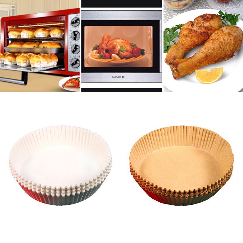 Giấy Lót Hình Tròn Chống Dầu Dùng Một Lần Cho Nồi Chiên Không Dầu 3-6L