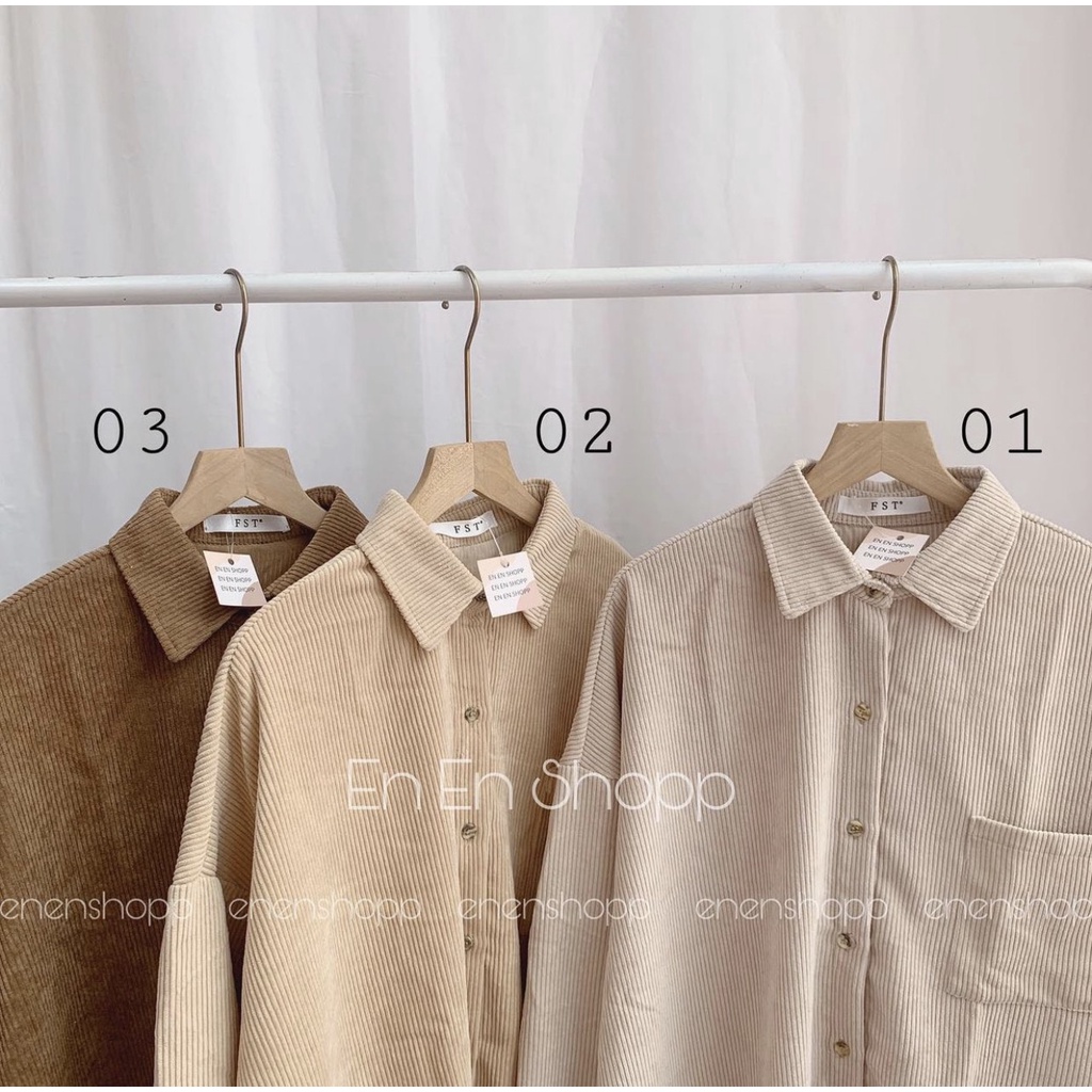 Áo khoác sơ mi nhung tăm - hàng Quảng Châu | BigBuy360 - bigbuy360.vn