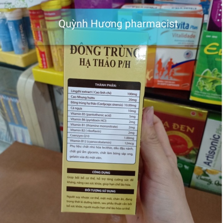 Viên uống ĐÔNG TRÙNG HẠ THẢO P/H hộp 30 viên giúp bồi bổ cơ thể