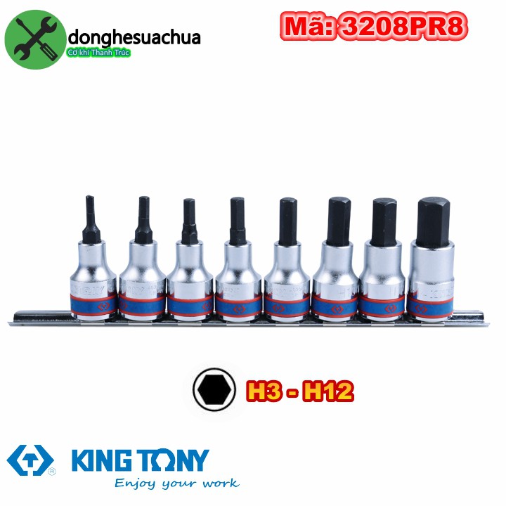 Bộ tuýp đầu lục giác 3/8 inch Kingtony 3108PR8 8 chi tiết