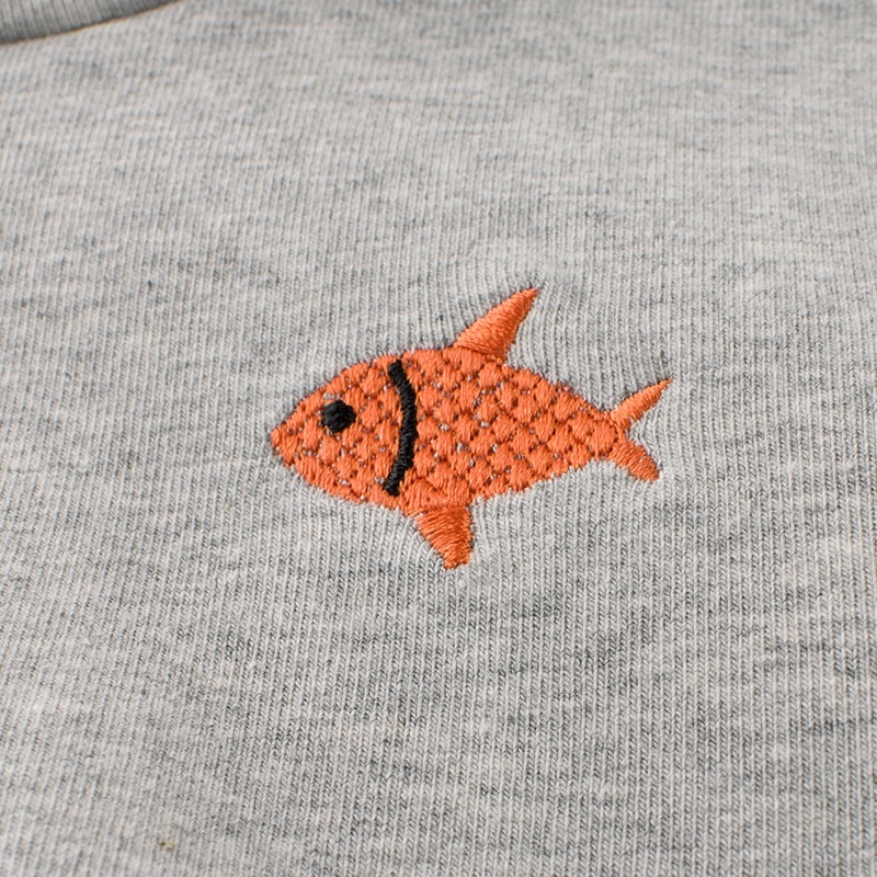 Áo giữ nhiệt bé trai Bunnykids áo dài tay cổ lọ cho bé thêu hình con cá