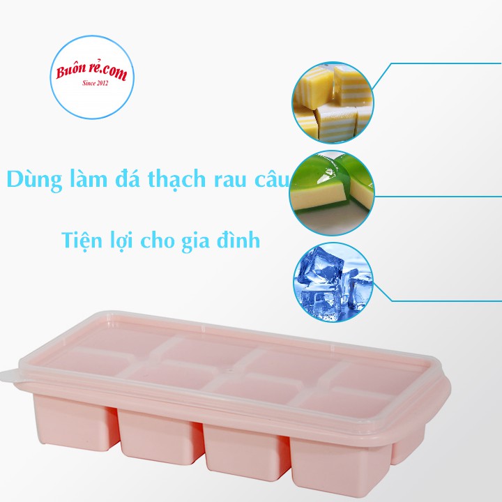 Khay đá có nắp 8 viên nhựa Việt Nhật – Khay làm đá, khuôn làm thạch, tiện lợi, hữu ích (MS:6932) – 01266