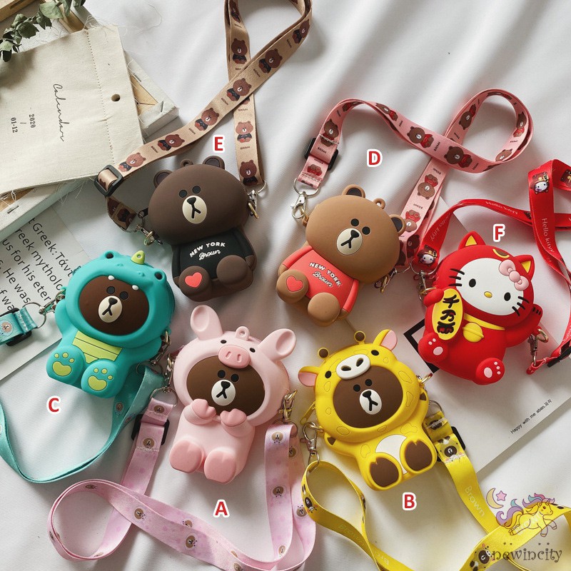 Túi đeo vai thiết kế hình hoạt hình dễ thương dành cho trẻ nhỏ