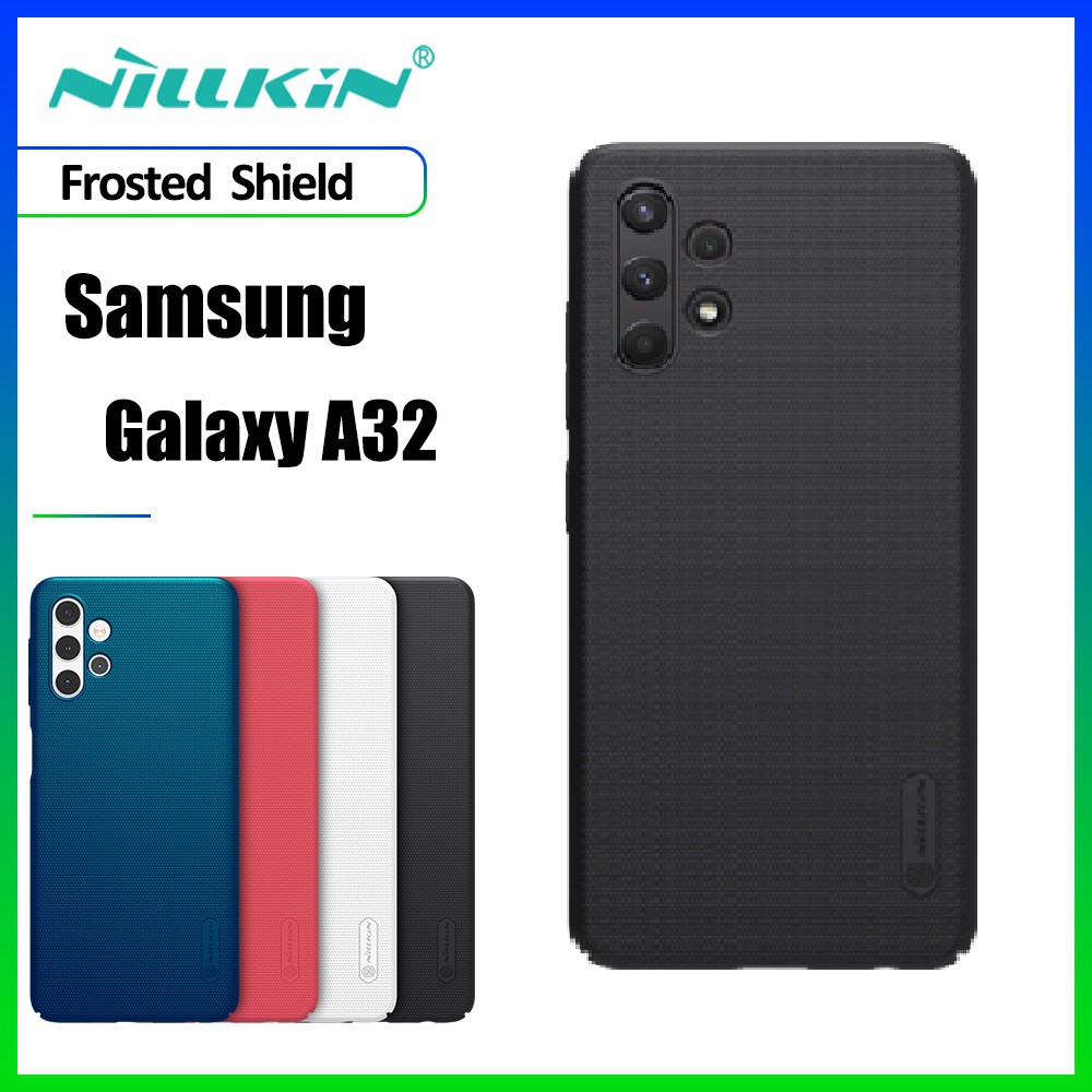 Ốp lưng Samsung A32 / A32 4g - Ốp lưng Nillkin nhựa cứng lưng sần cao cấp(Tặng kèm giá đỡ lưng máy tiện lợi)