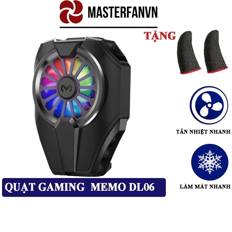 Quạt tản nhiệt điện thoại Memo DL06 làm mát nhanh cho điện thoại gaming game thủ mobile bản nâng cấp DL01