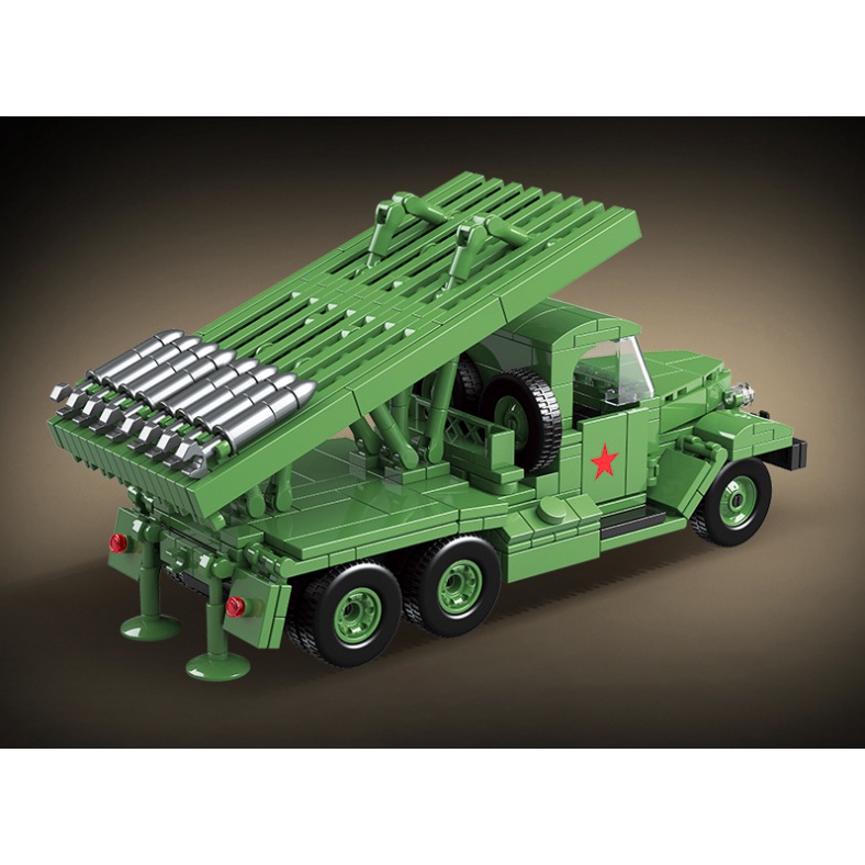 Set 731 Mô Hình Xe Tải Đồ Chơi MOC WW2 BM-13 Rocket Artillery Katyusha Mới