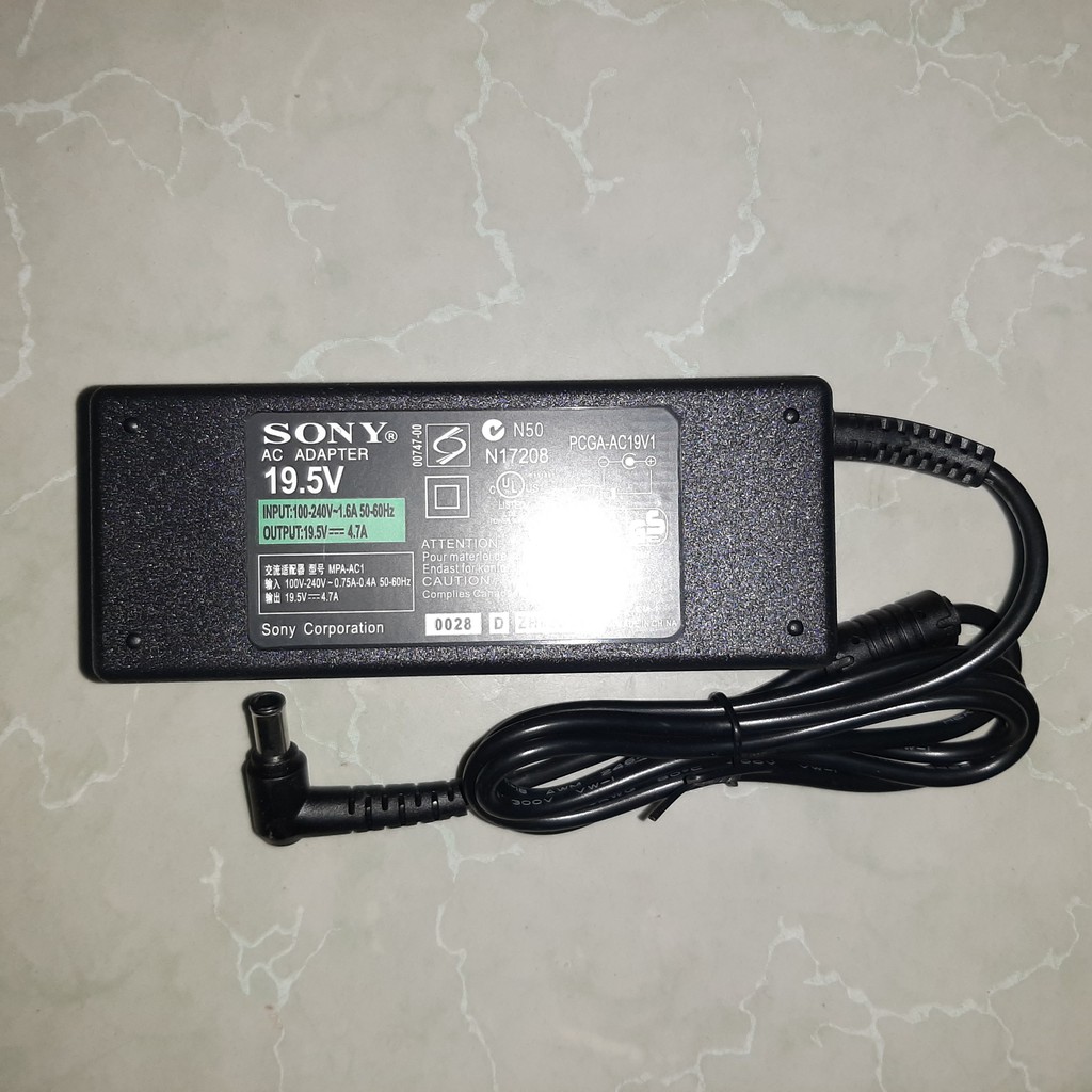 Sạc Laptop SONY vaio 19.5V – 4.74A - kèm dây nguồn 2 chấu- Bảo hành 12 tháng