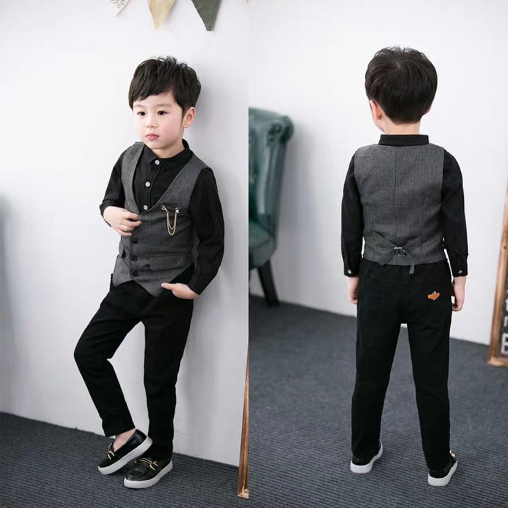 Áo vest gile công tử cho bé trai  áo vest chụp ảnh đi chơi diện Tết