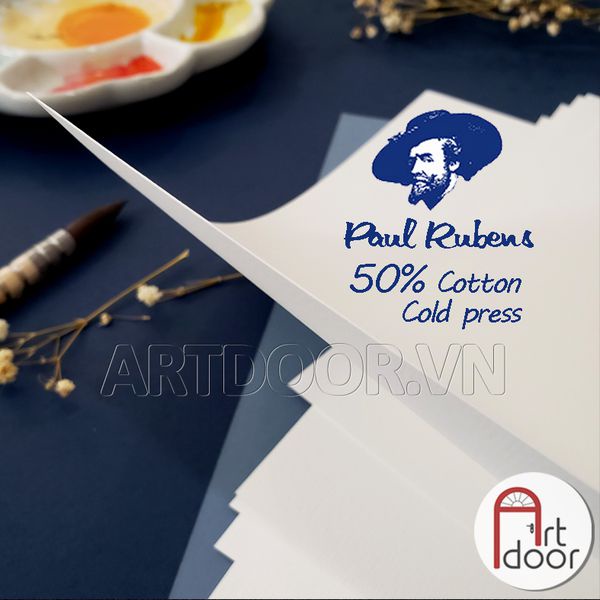 [ARTDOOR] Giấy vẽ màu nước PAUL RUBENS 50% Cotton dày 300gsm (vân nổi Cold)