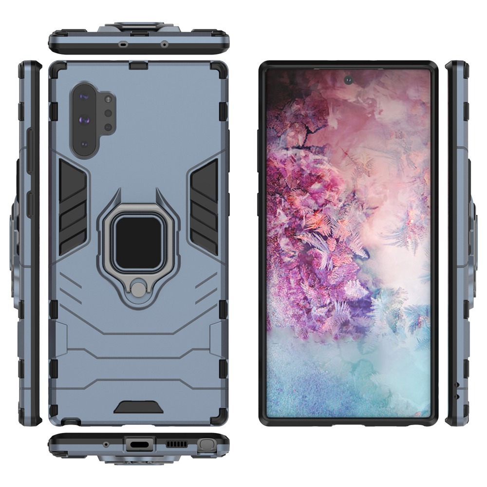 Ốp Điện Thoại PC Cứng Kiểu Giáp Chống Sốc Kèm Giá Đỡ Nhẫn Sang Trọng Cho Samsung Galaxy Note 10 Plus Note10 / Note 10