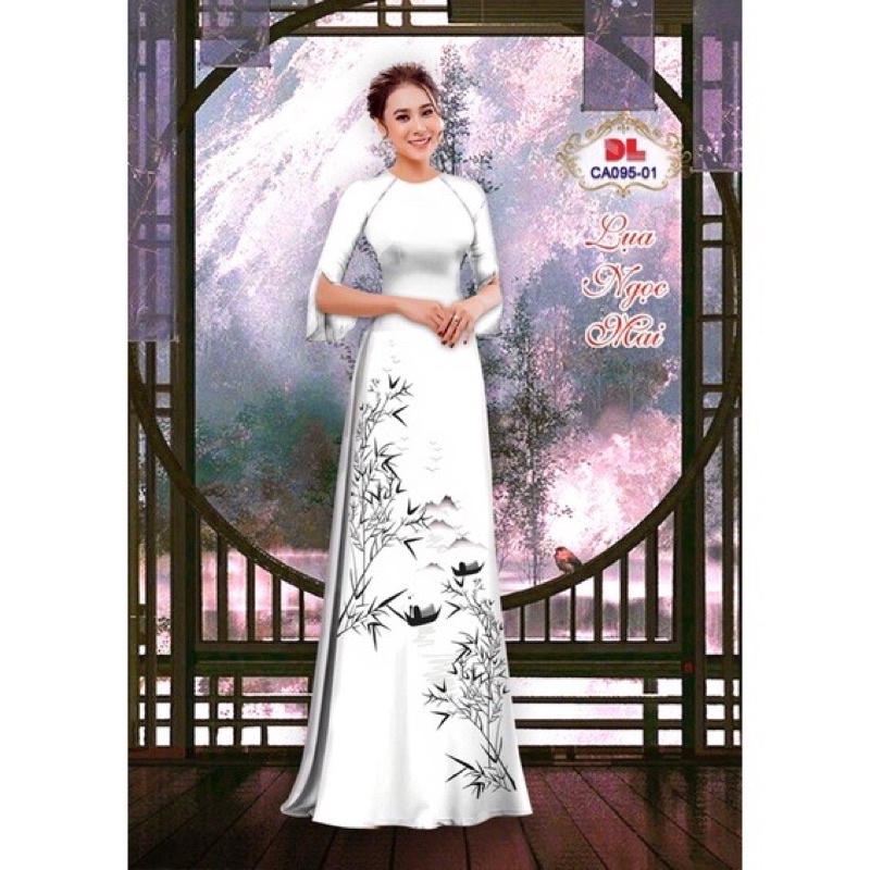 Vải áo dài phong cảnh mềm rũ