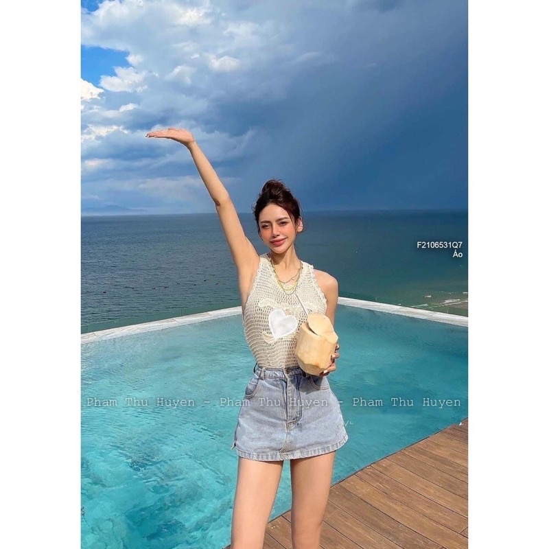 Áo len 3 lỗ C.h.a.nel-Áo len lưới mongtoghi