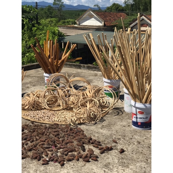 Thanh gỗ tròn dài 80,100,120  phụ kiện handmade, làm mành rèm macrame