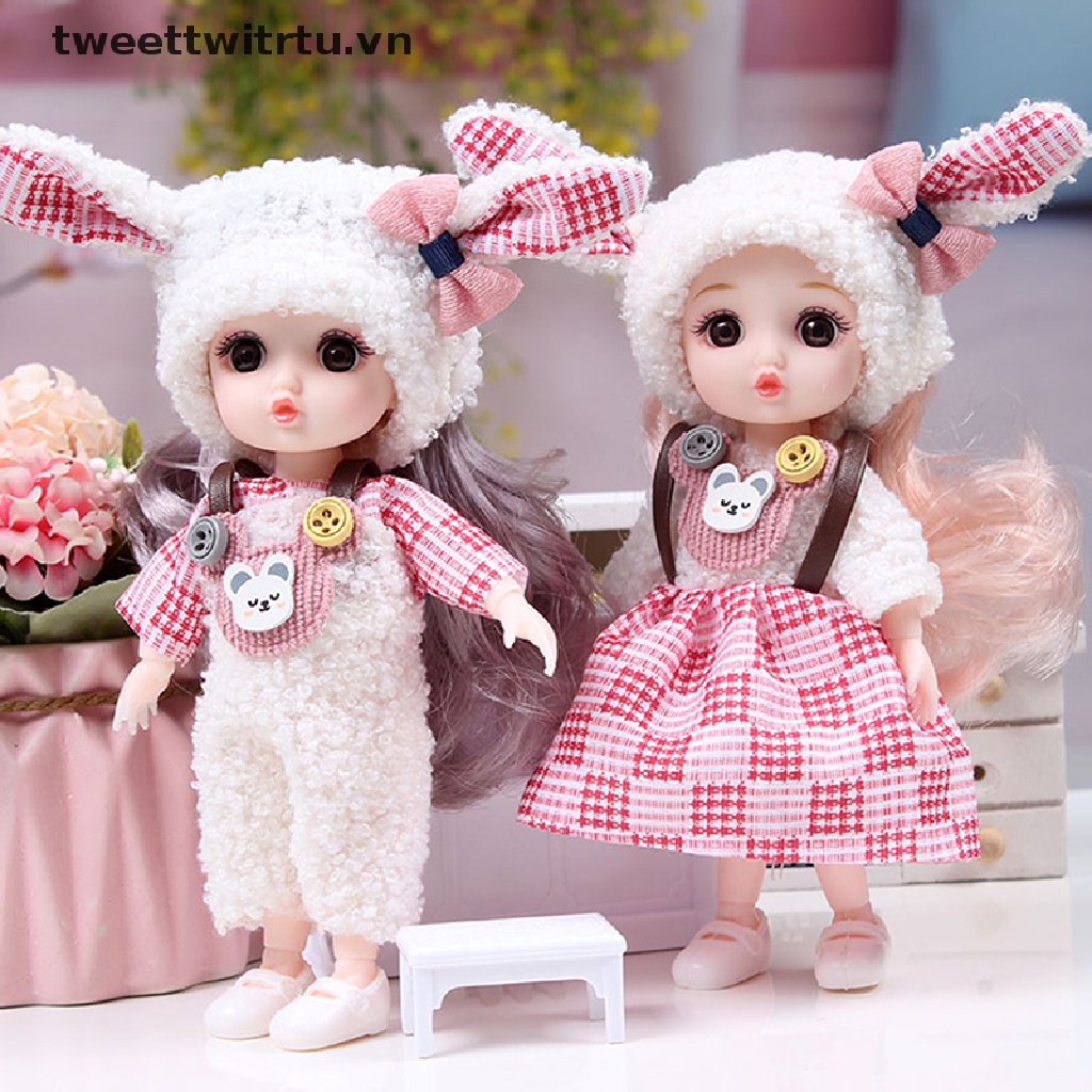 Búp Bê TRWITU 16cm Có Khớp Chuyển Động Kèm Quần Áo DIY Dành Cho Bé Gái
