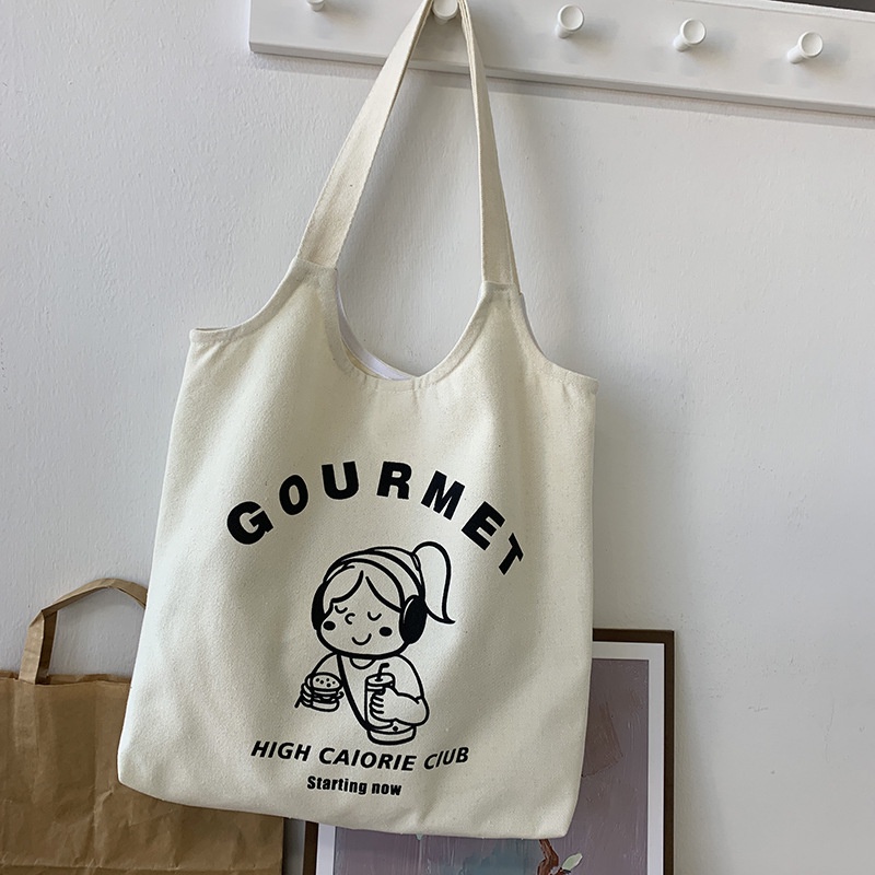 Túi tote đeo chéo, đeo vai vải canvas giá rẻ đi học đi chơi nghộ nghĩnh Superbag668 282