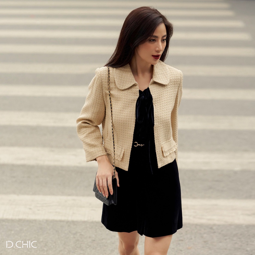 Áo vest dạ tếch thắt nơ cổ D.CHIC MS: 160429