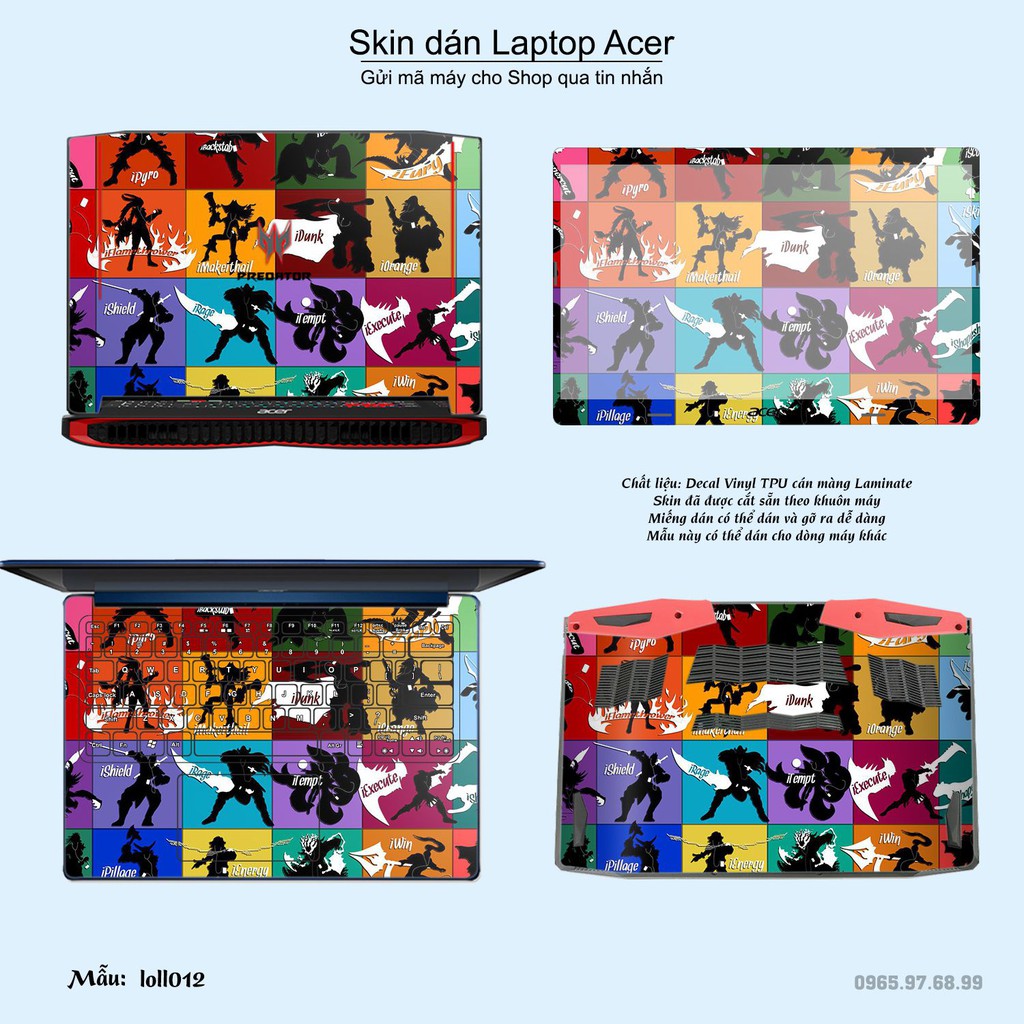 Skin dán Laptop Acer in hình Liên Minh Huyền Thoại (inbox mã máy cho Shop)