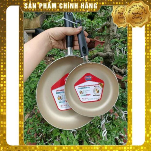 Bộ chảo siêu chống dính sunhouse (24 -16 cm) màu sambanh bắt mắt combo 2 chiếc DrbStore