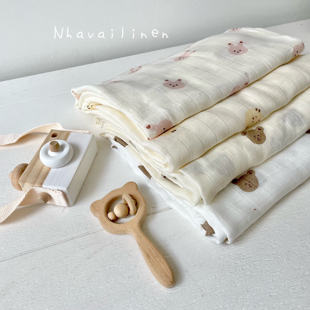 Vải họa tiết Xô sợi tre - Nhà Vải Linen