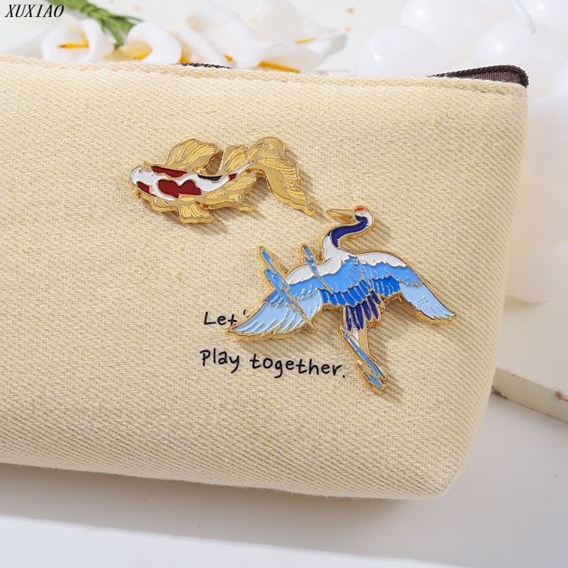 Ghim Cài Áo Hình Chim Hồng Hạc Đính Đá Thời Trang