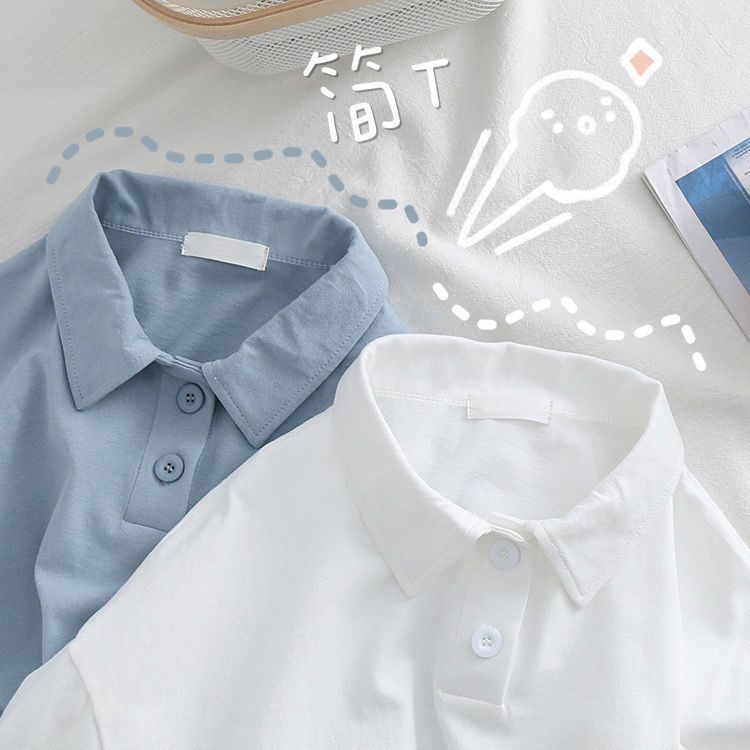 ❤️❤️Áo Thun Nữ Ngắn Tay Cổ Bẻ Thời Trang Hàn 2021 | BigBuy360 - bigbuy360.vn