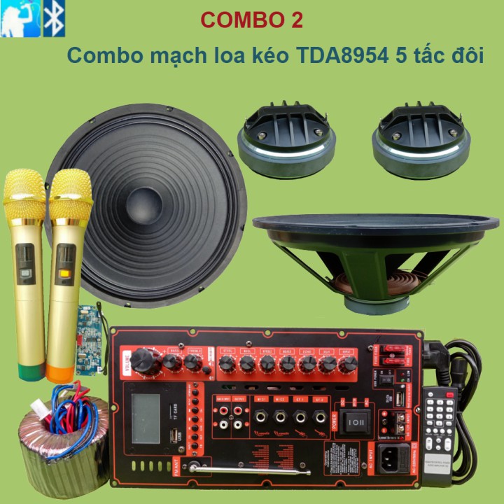 Combo mạch loa kéo 2 kênh TDA8954 5 tấc đôi