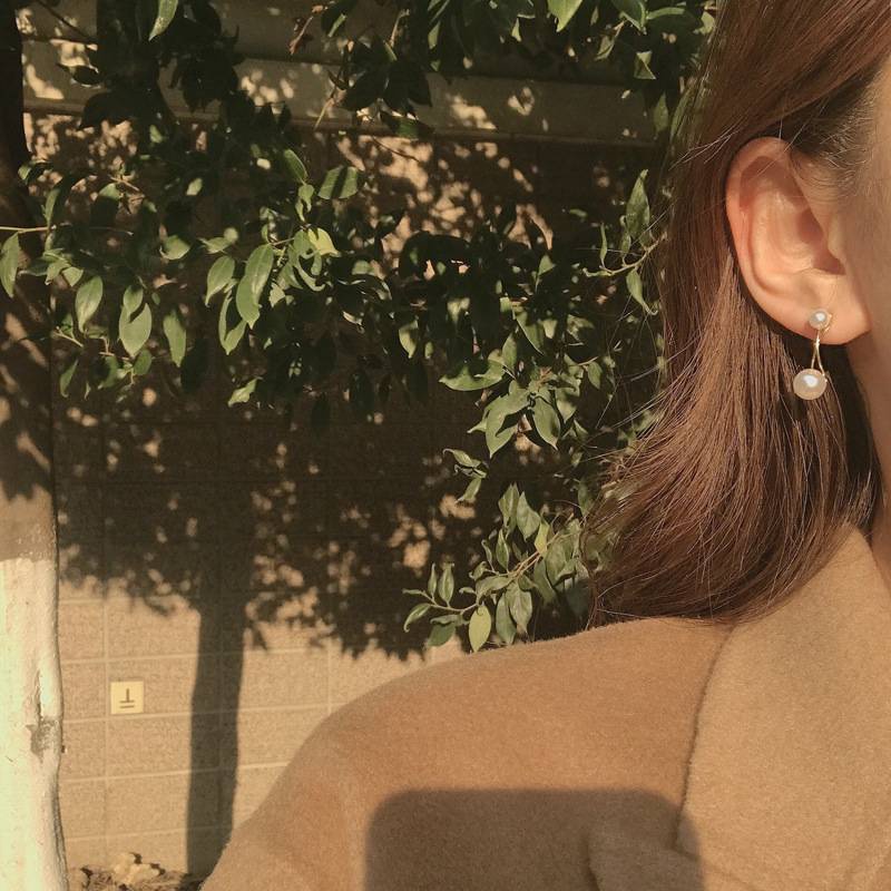 Khuyên tai đính ngọc trai giả dễ thương thời trang hàn quốc cho nữ