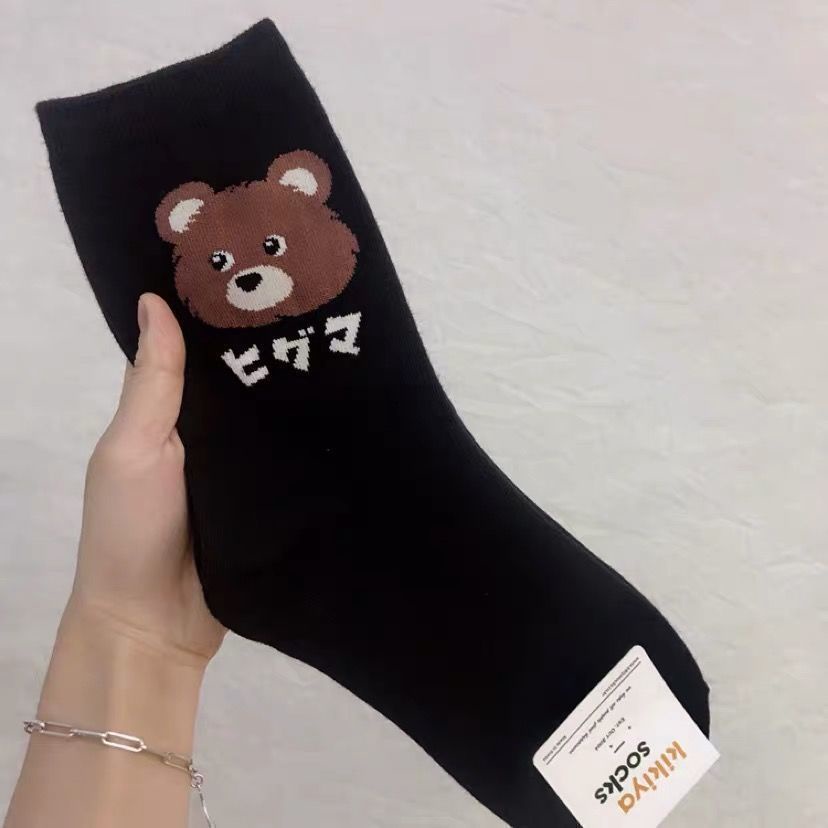Vớ Ống Trung Bình In Hình Gấu Hoạt Hình Dễ Thương Phong Cách Nhật Bản Thời Trang Dành Cho Bạn Gái jk