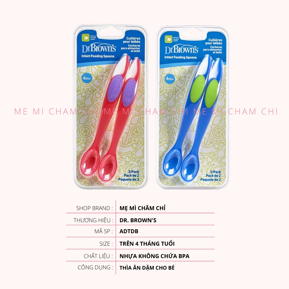 Muỗng Nhựa Ăn Dặm Dr Brown's Cho Bé Tập Xúc Ăn