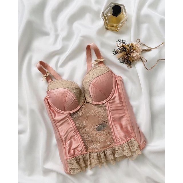 Áo corset tiểu ther hồng cam 2hand