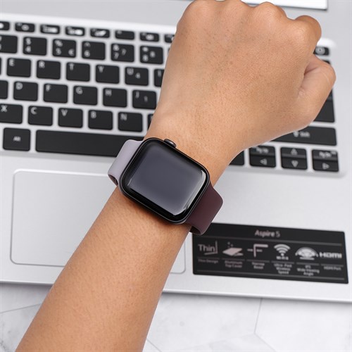 Dây silicone MVW cho đồng hồ Apple 44 mm xám M02-01-44