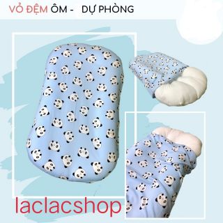 Bộ vỏ đệm ôm + gối em bé sơ sinh chất lanh lụa Goodmama hàng Việt Nam xuất khẩu