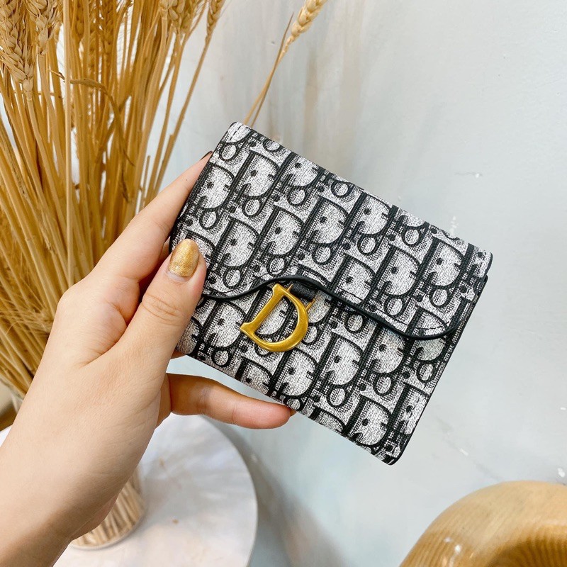 Ví bấm khóa mini dior