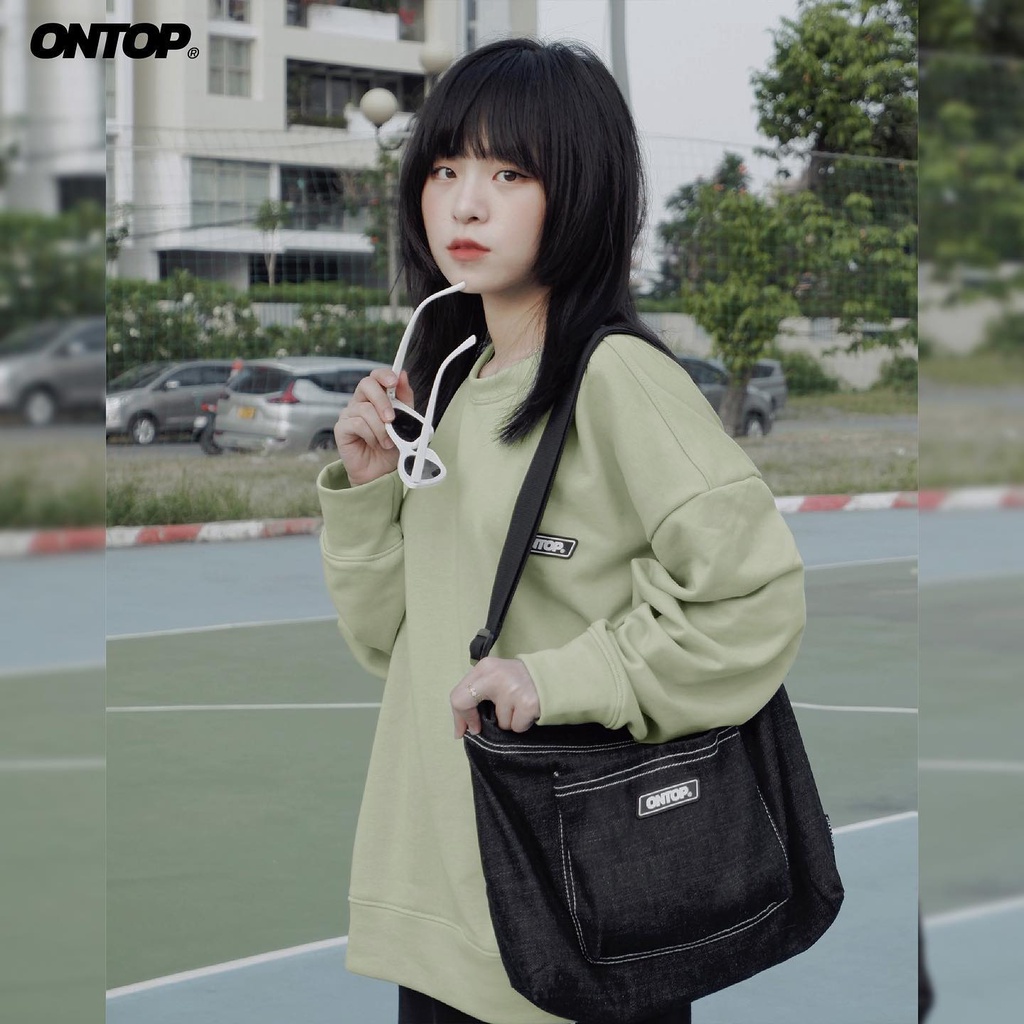 Áo sweater nỉ mỏng form rộng nam nữ mang được 4 mùa local brand ONTOP - Basic Sweater