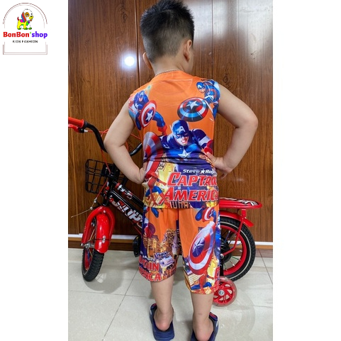 bộ sát nách hình siêu nhân cho bé trai