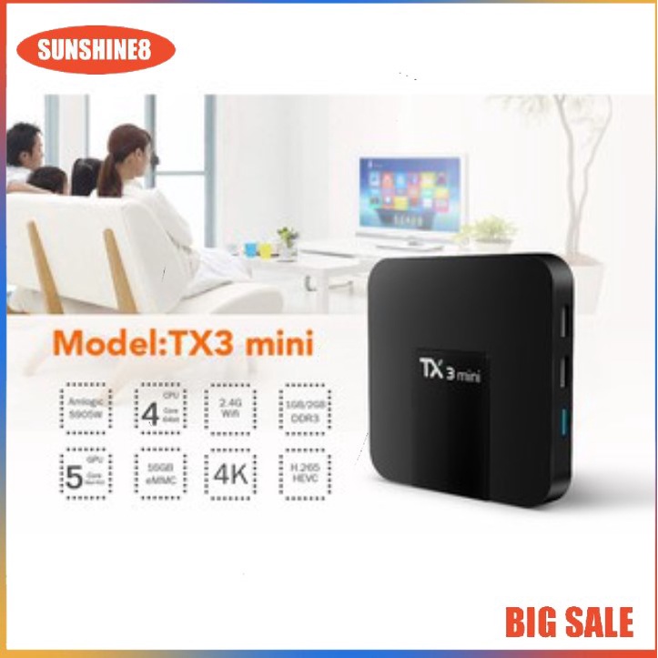 Hộp TV Box TX3 mini S905w  2GB + 16GB Android TV 9.0 kết nối Wifi AC Bluetooth 4.1 phiên bản  2022 TX3 Mini chất lượng cao