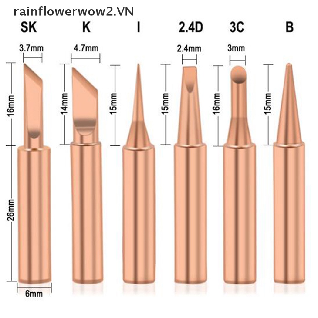 Set 5 / 6 Đầu Hàn 900M-T Bằng Đồng Nguyên Chất Không Chì [Hoa]