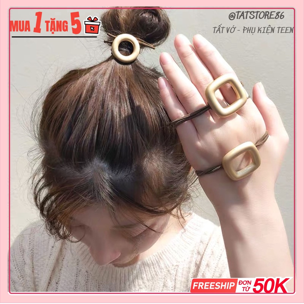 Dây buộc tóc -scrunchies Hàn Quốc Chun buộc tóc hot trend hình vuông tròn buộc siêu xinh TT205